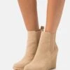 Anna Field Leather Winter Boot - Bottines À Talons Hauts - Beige