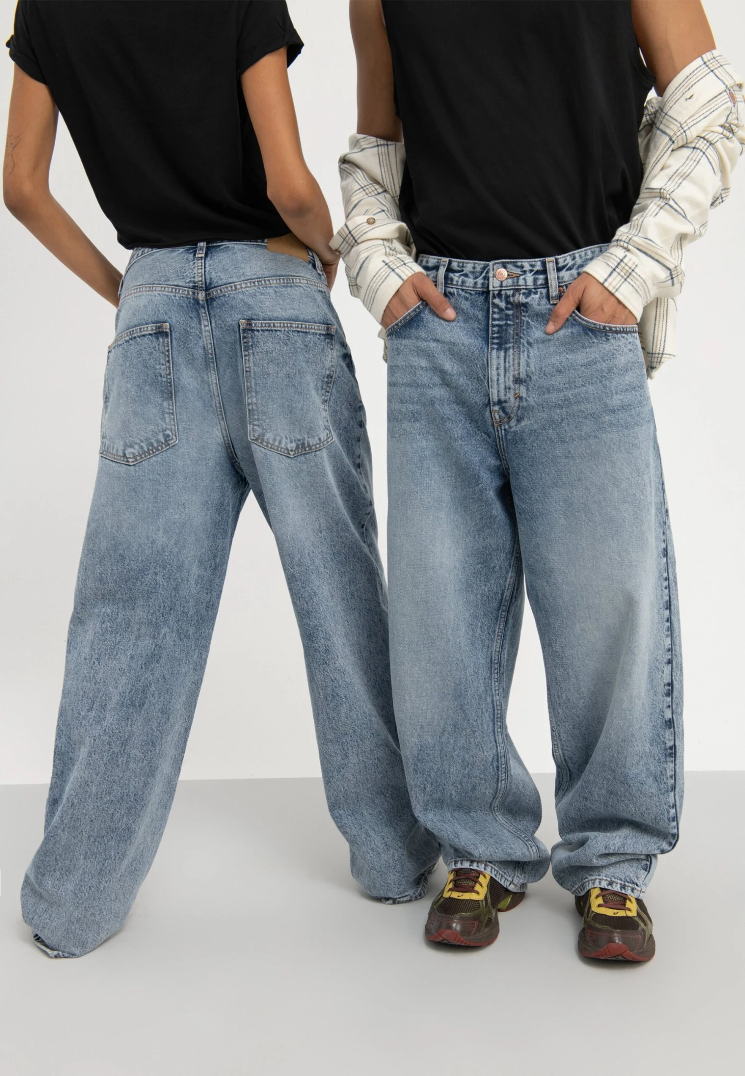 YOURTURN Baggy Jeans Unisex - Jean Boyfriend - Dark Blue Denim 1 YOURTURN Baggy Jeans Unisex - Jean Boyfriend - Dark Blue Denim