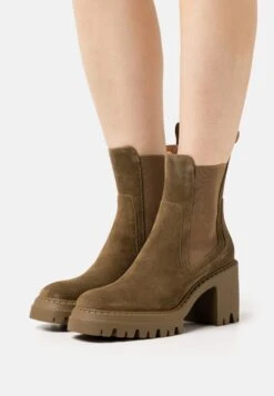 Pier One Leather - Bottines À Talons Hauts - Khaki