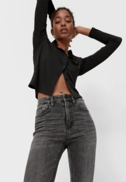 Stradivarius Mit Hohem Bund - Jean Slim - Dark Grey -Magasins Sélectionnés De Mode Pour Femmes 291eb73e1729421bb435bfd41d74185c