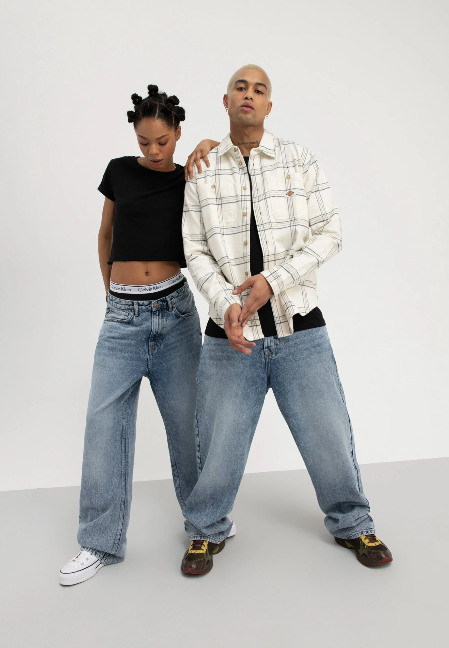 YOURTURN Baggy Jeans Unisex - Jean Boyfriend - Dark Blue Denim 2 YOURTURN Baggy Jeans Unisex - Jean Boyfriend - Dark Blue Denim – Image 2