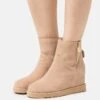 Anna Field Leather Winter Boot - Boots À Talons - Beige