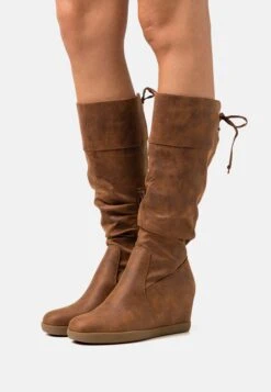 Anna Field Bottes Compensées - Cognac